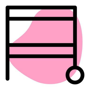 Trolley eşya depolamak için birden fazla raf taşıyor