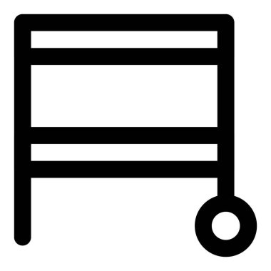 Trolley eşya depolamak için birden fazla raf taşıyor