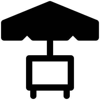 Şemsiyeli açık masa.