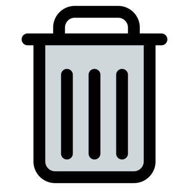 Metalden yapılmış kapalı çöp kutusu..