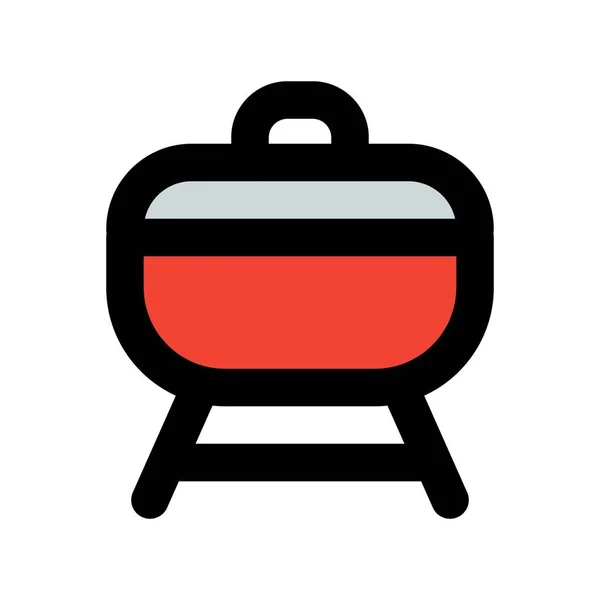 Barbecue Portatile Piccoli Raduni — Vettoriale Stock