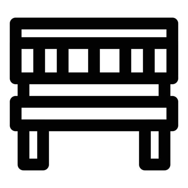 Стильная Деревянная Скамейка Наружного Использования — стоковый вектор