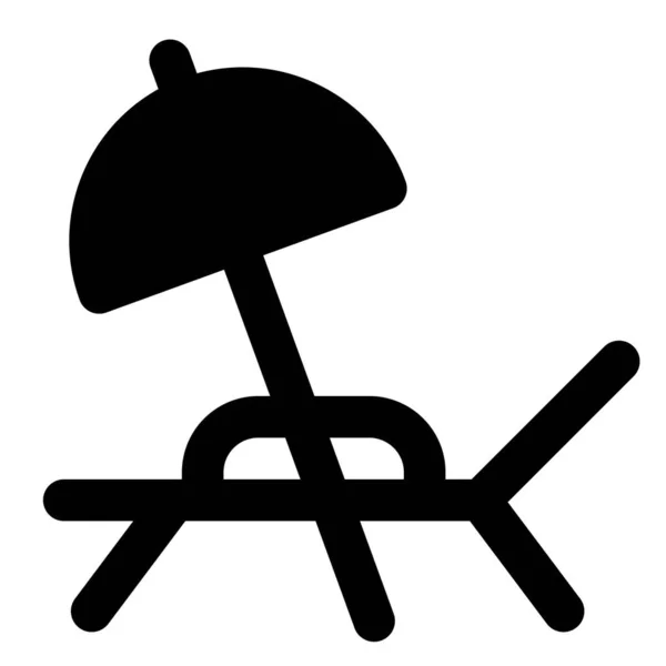 Chaise Salonek Deštníkem Pláže — Stockový vektor