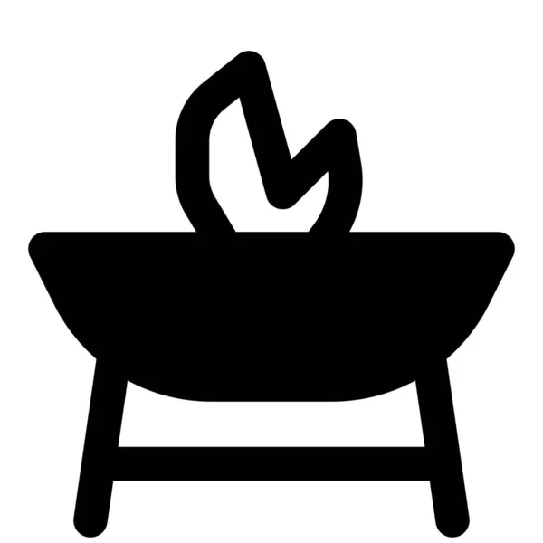Använda Brandgrop För Att Förbereda Mat Utomhus — Stock vektor
