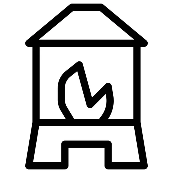 Geschlossener Aufbau Der Feuerstelle Für Den Innenbereich — Stockvektor