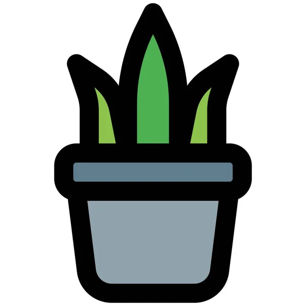 Malý Hliněný Hrnec Udržování Rostlin — Stockový vektor