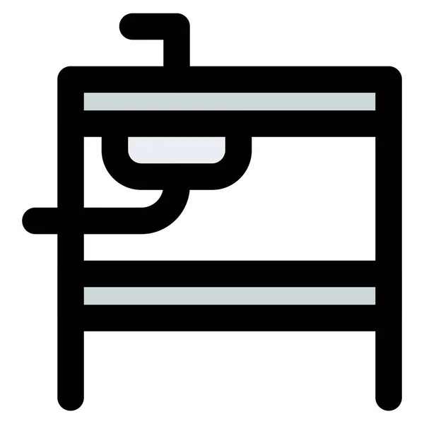 Spülbecken Für Die Küche Installiert — Stockvektor