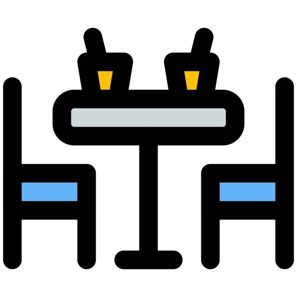 Ensemble Table Manger Composé Chaises — Image vectorielle