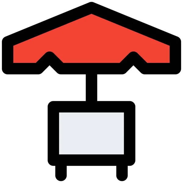Venkovní Stůl Stojanem Deštníky — Stockový vektor