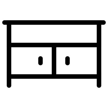 Geniş tezgahlı yan dolap.