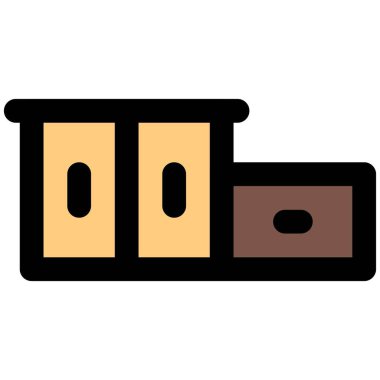 Mutfakta depolama için kısa süreli dolap.