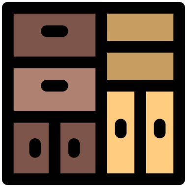 Bir çocuk odası için çok raflı dolap.