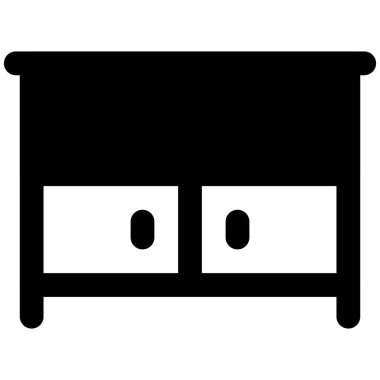 Depolama için çekmeceleri olan tezgah masası