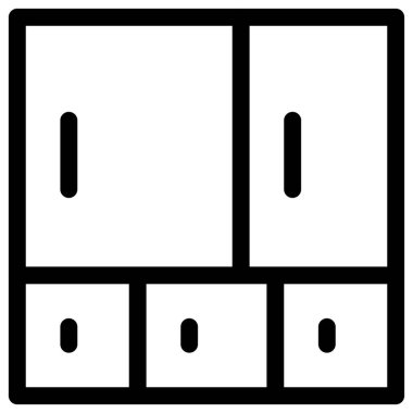 Yan dolapları olan ahşap bir dolap.