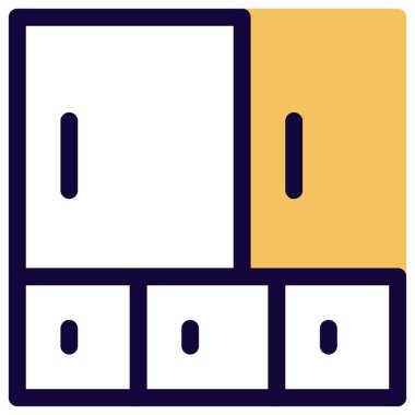 Yan dolapları olan ahşap bir dolap.