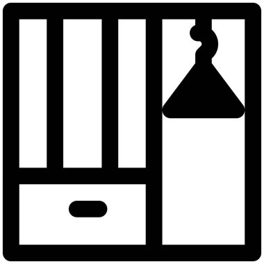 Elbiseler için askı deposu olan açık dolap