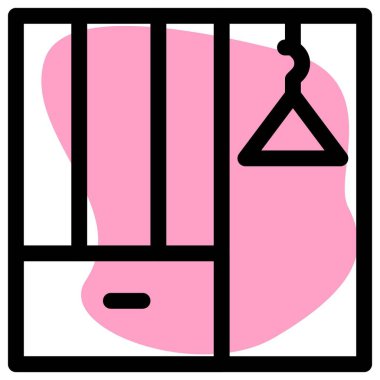 Elbiseler için askı deposu olan açık dolap