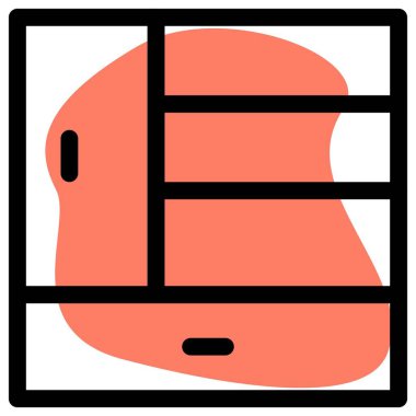 Yer için yan rafları olan kişisel dolap