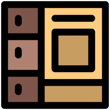 Mutfak dolabında fırın var.