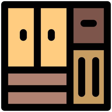 Dolapta birden fazla küçük dolap var.