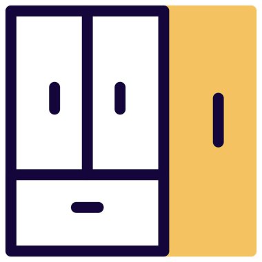 Giysiler ve aksesuarlar için büyük bir dolap.