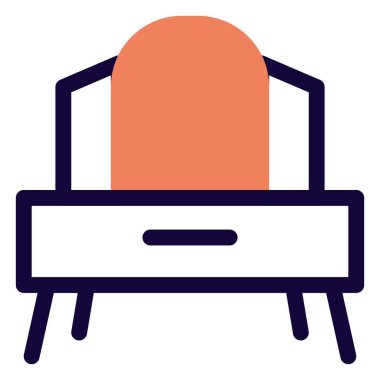 Yatak odasındaki klasik ahşap makyaj masası..