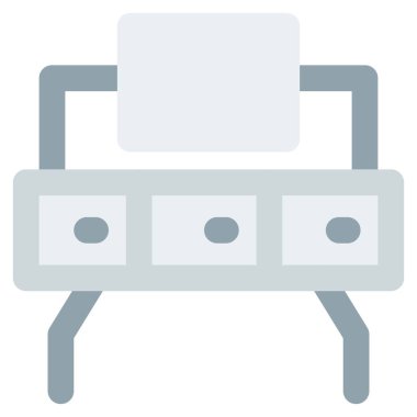 Depolama için birkaç çekmeceli soyunma masası.