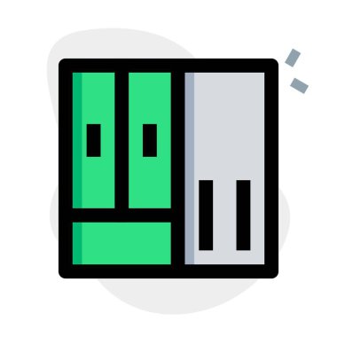 Uzun, giyim mağazası için büyük bir gardırop.