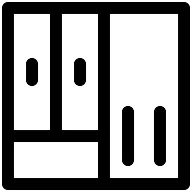 Uzun, giyim mağazası için büyük bir gardırop.