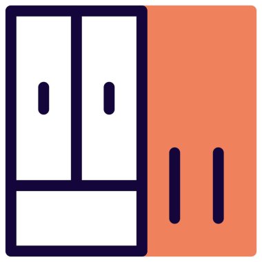 Uzun, giyim mağazası için büyük bir gardırop.