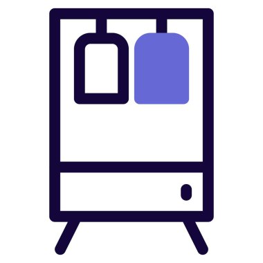 Giysileri depolamak için dolap ya da dolap.