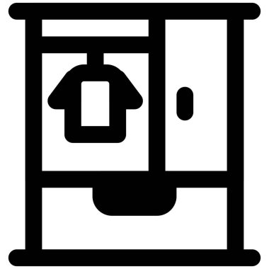 Yan rafları ve dolabı olan şık bir dolap..