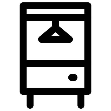 Askısı olan sürgülü kapı dolabı.