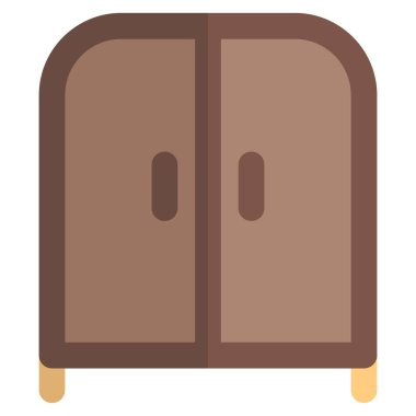 Kilitsiz basit ahşap gardırop.