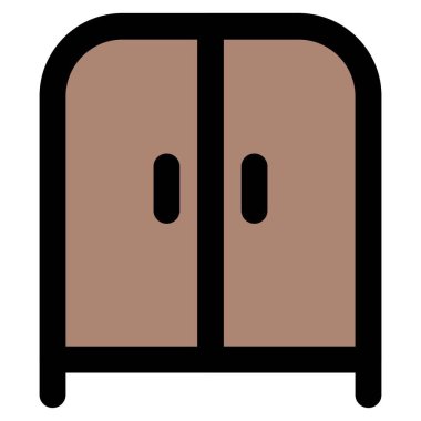 Kilitsiz basit ahşap gardırop.