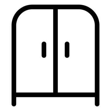 Kilitsiz basit ahşap gardırop.