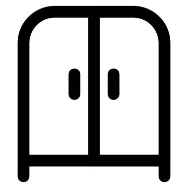 Kilitsiz basit ahşap gardırop.