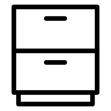 Çift çekmeceli komodin ya da dolap.