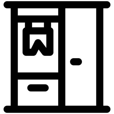 Çoklu rafları olan modern ahşap dolap..