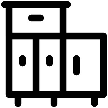 Eski tasarım gardırop ahşap bir stantta