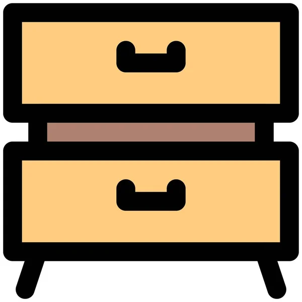 Kleiner Schrankständer Mit Zwei Schubladen — Stockvektor