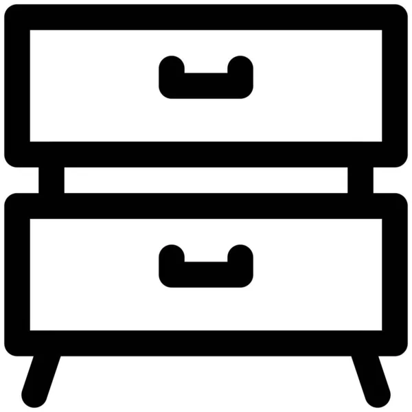 Kleiner Schrankständer Mit Zwei Schubladen — Stockvektor