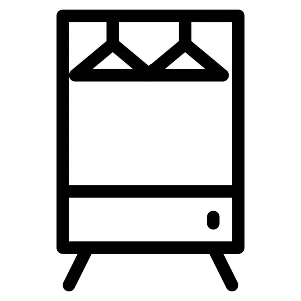 Kleiderschrank Mit Schiebetür Und Schublade — Stockvektor
