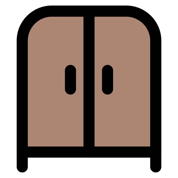 ロッカー無料シンプルな木製のワードローブ — ストックベクタ