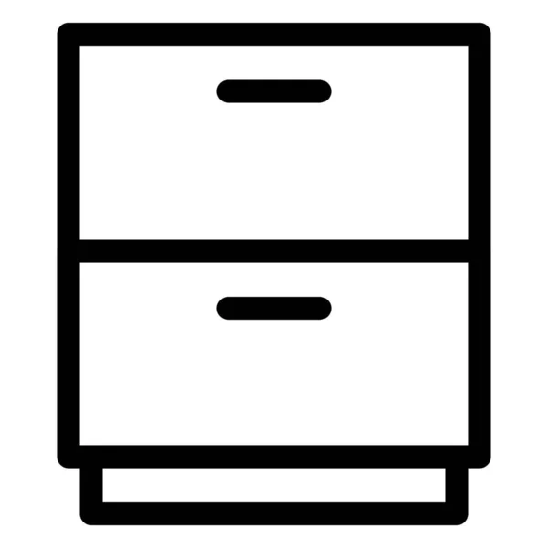 Table Chevet Placard Avec Double Tiroir — Image vectorielle