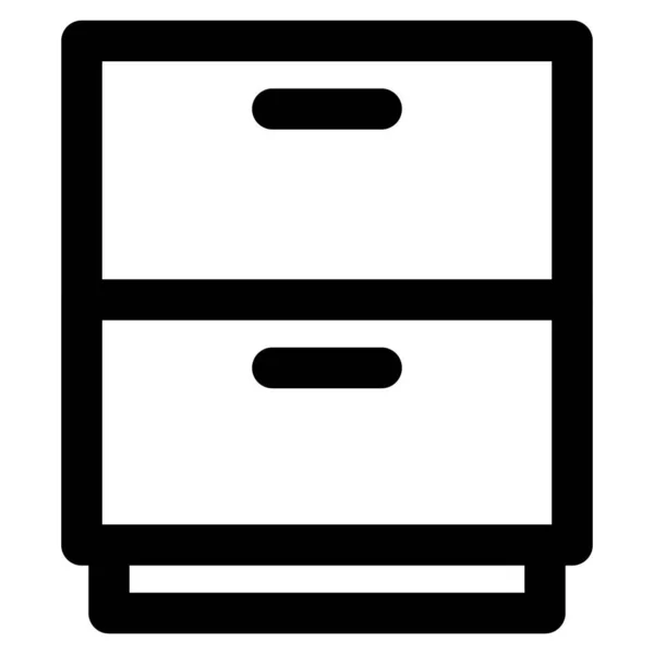 Тумбочка Шкаф Двумя Ящиками — стоковый вектор