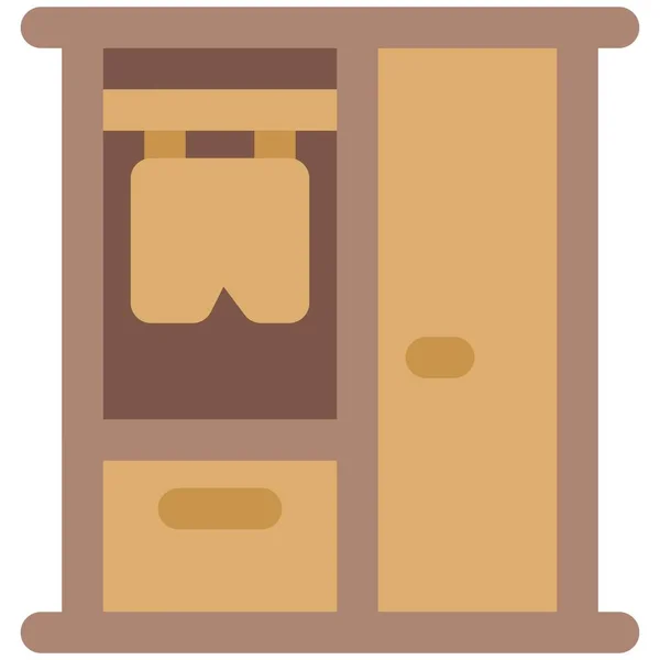Modern Wooden Closet Multi Shelves — Stock Vector