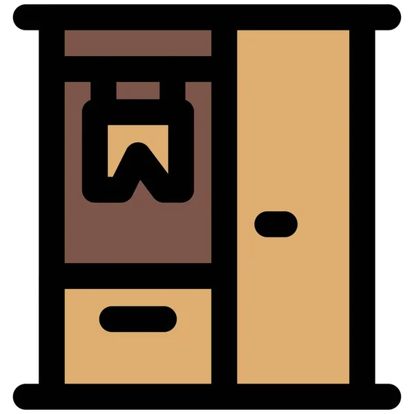 複数の棚と近代的な木製のクローゼット — ストックベクタ