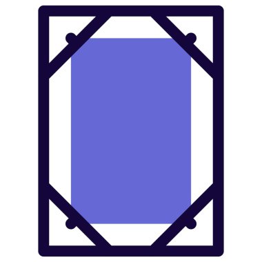 Köşelerinde tasarım olan cam çerçeve.