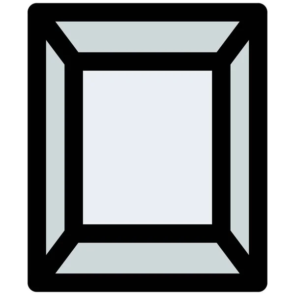 Glass Photo Frame Simplistic Design — Stock Vector